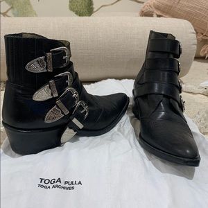 TOGA PULLA Black Four Buckle Boots 37 EU/6.5 US